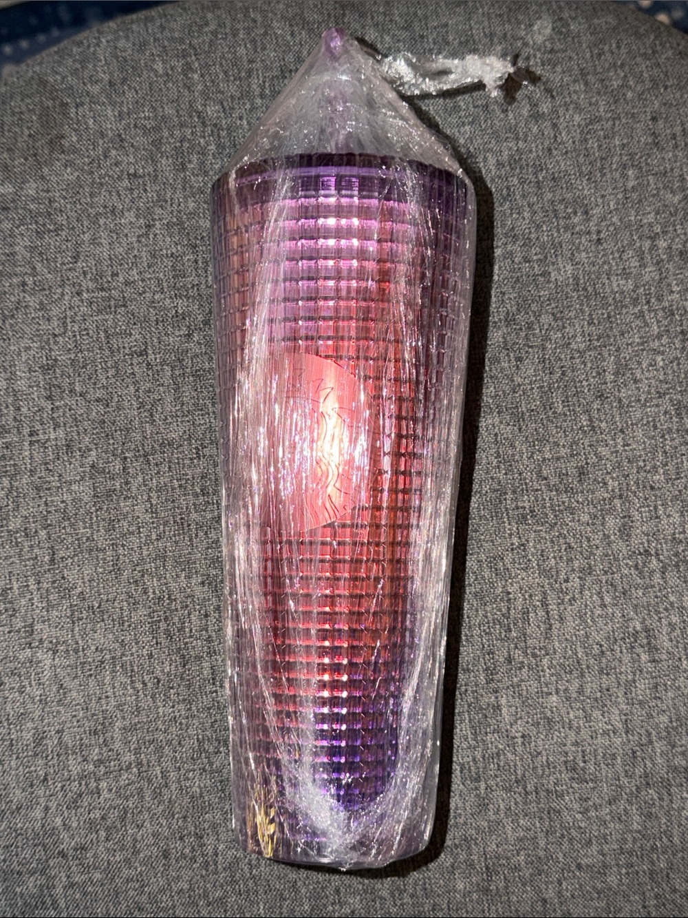 Starbucks Purple Ombré Textured Glass Candle Holder